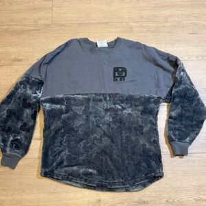 Disney Velour Mickey Mouse Icon Walt Disney World Spirit‎ Jersey Gray Medium